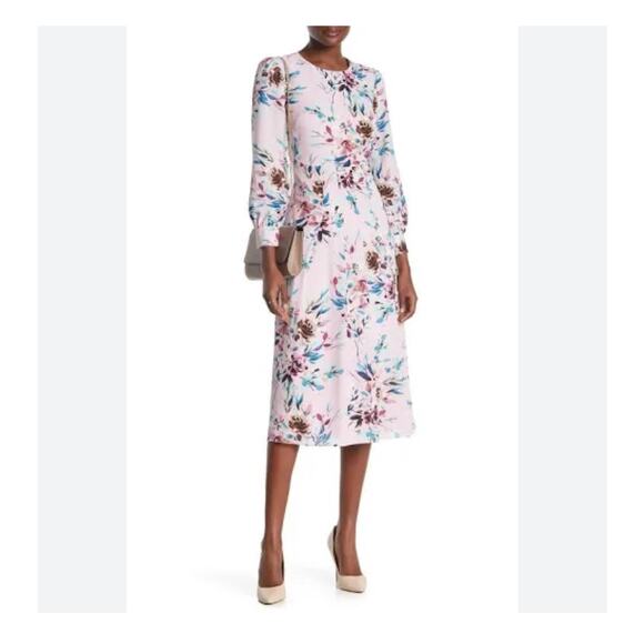NWT Nanette Lepore Lenore Long Sleeve Floral Dress Size 12 - Picture 8 of 8